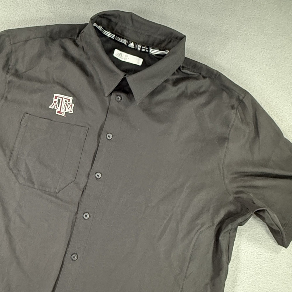 Texas A&M Aggies Adidas Black Short Sleeve Button Up XL Mens